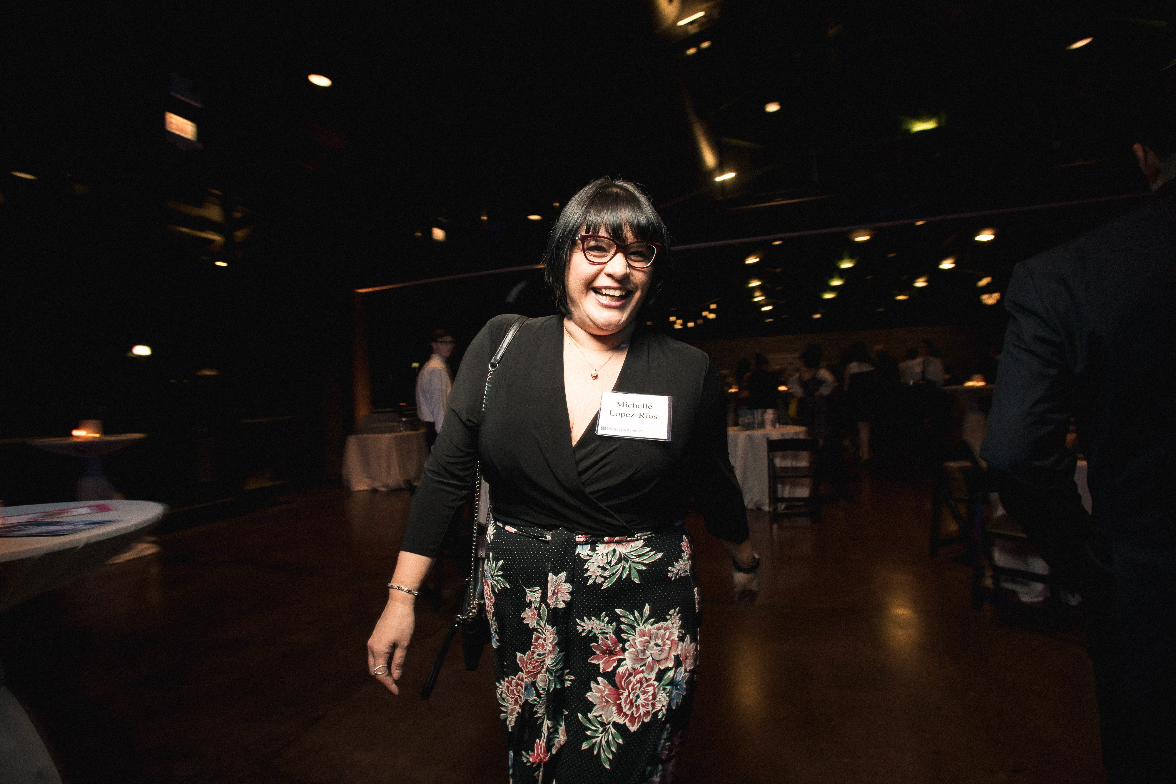 Theatre School faculty member Michelle Lopez-Rios enjoying the night.